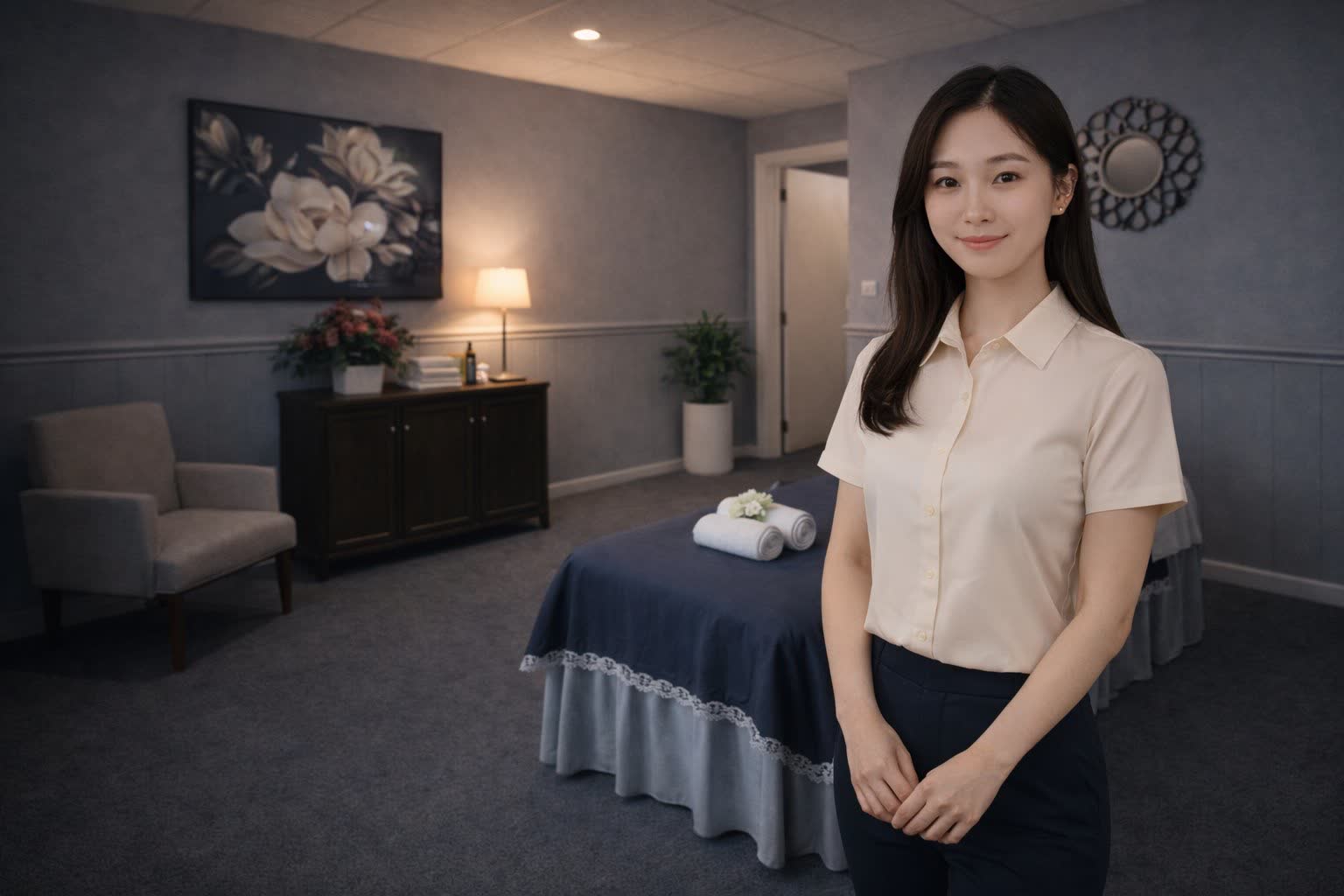 Welcoming massage therapist at V Healing Massage Spa in Largo FL