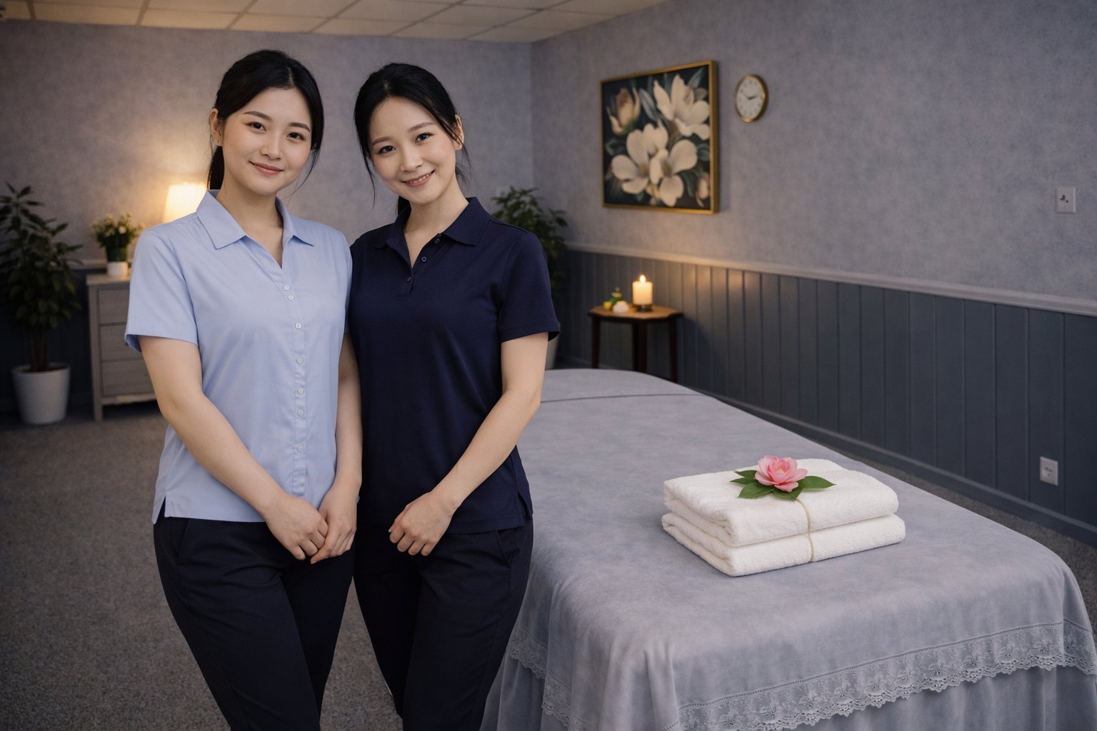 Two friendly female therapists at 12994 Massage SPA